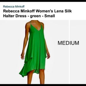 REBECCA MINKOFF Gorgeous green silk halter dress